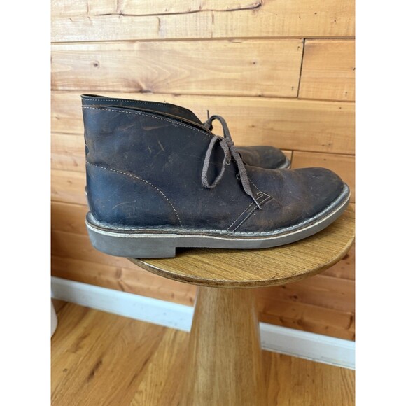 Clarks 15522 Brown Distressed Leather Chukka Boots Men's US 12 - Picture 4 of 9